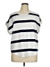 Cable & Gauge Stripes Silver Short Sleeve Top Size 1X - photo 1