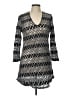 J Valdi 100% Polyester Chevron-herringbone Black Casual Dress Size L - photo 1