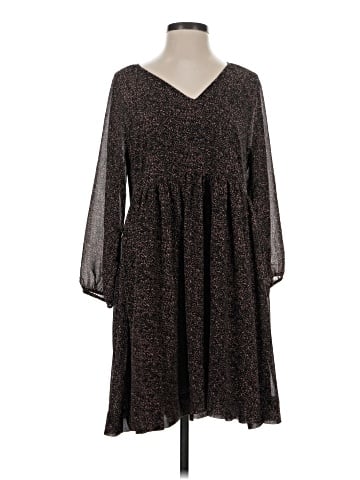 Madewell Crinkle Georgette V-Neck Babydoll Dress in Brushed Texture (view 1)