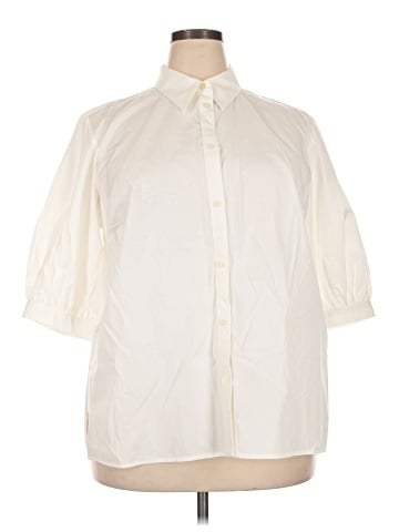 Lauren by Ralph Lauren 3/4 Sleeve Button-Down Shirt (view 1)