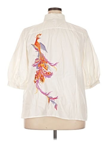 Lauren by Ralph Lauren 3/4 Sleeve Button-Down Shirt (view 2)