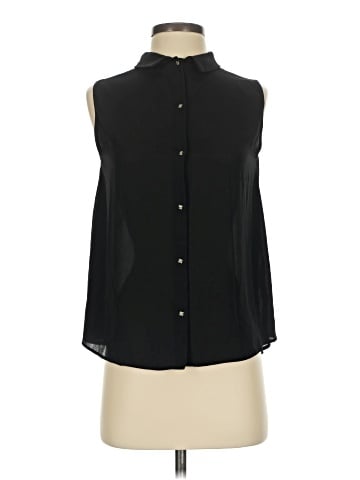 Zara Basic Sleeveless Button-Down Shirt (view 1)