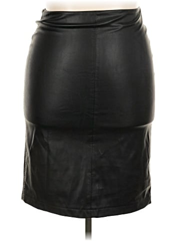 Zara Basic Faux Leather Skirt (view 1)