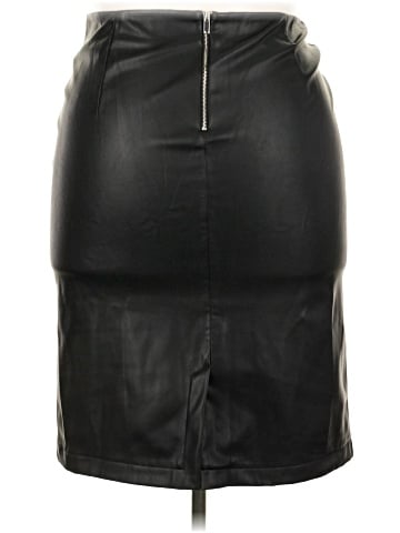 Zara Basic Faux Leather Skirt (view 2)
