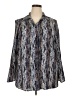 Koret 100% Polyester Metallic Silver Long Sleeve Blouse Size 20 - photo 1