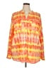 Calvin Klein 100% Polyester Tie-dye Orange Long Sleeve Blouse Size 2X - photo 1