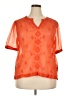 Old Navy 100% Polyester Orange Short Sleeve Blouse Size XXL - photo 1