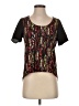 Aqua 100% Polyester Black Short Sleeve Blouse Size XS - photo 1