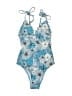 Xhilaration Floral Blue One Piece Swimsuit Size XS - photo 1