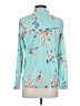 Forever 21 100% Polyester Floral Teal Long Sleeve Blouse Size S - photo 2