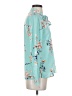 Forever 21 100% Polyester Floral Teal Long Sleeve Blouse Size S - photo 4