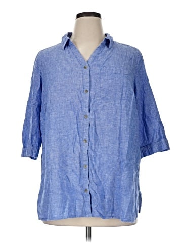 Catherines 3/4 Sleeve Button-Down Shirt (view 1)