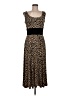 Perceptions Animal Print Brown Black Casual Dress Size 8 - photo 1