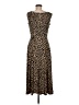 Perceptions Animal Print Brown Black Casual Dress Size 8 - photo 2