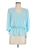 Sienna Sky 100% Polyester Blue 3/4 Sleeve Blouse Size M - photo 1