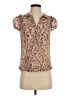 Zara Basic Floral Tan Short Sleeve Blouse Size S - photo 1