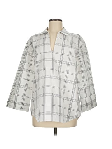 Lafayette 148 New York 3/4 Sleeve Button-Down Shirt (view 1)