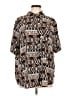 Unbranded Print Brown Short Sleeve Button-Down Shirt Size 13 - photo 1