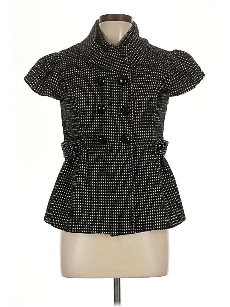 Pre-owned Hazel Short Sleeve Blouse In Black