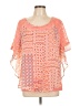 NY Collection 100% Polyester Orange Short Sleeve Blouse Size L - photo 1