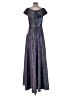 Xscape Metallic Gray Purple Cocktail Dress Size 4 - photo 2