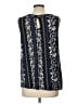 Ann Taylor LOFT 100% Polyester Blue Sleeveless Blouse Size L - photo 2