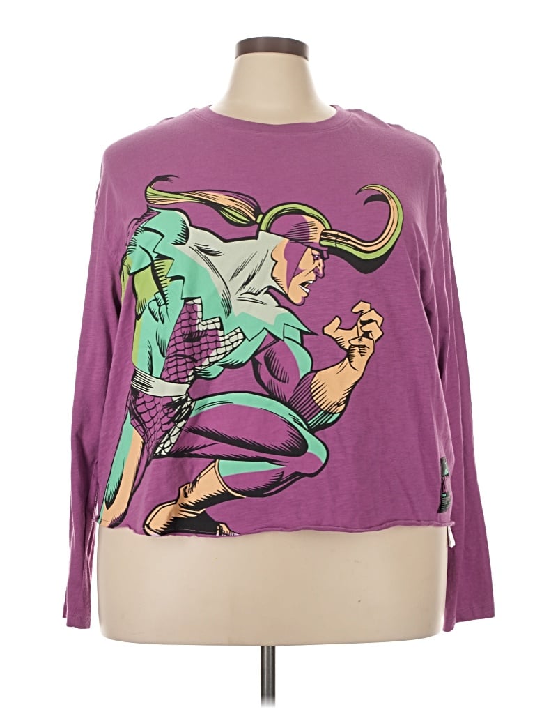 Pre-owned Marvel Long Sleeve T-shirt In Purple