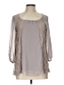 Final Touch Gray 3/4 Sleeve Blouse Size L - photo 1