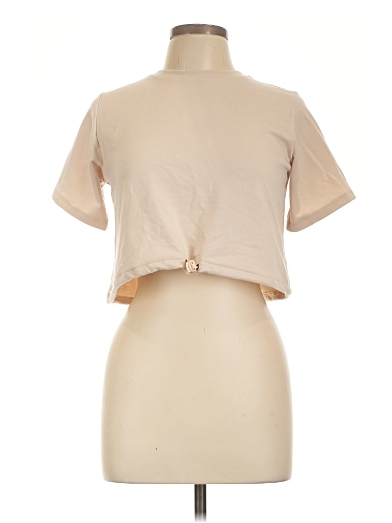 Pre-owned Capella Apparel Short Sleeve Turtleneck In Tan