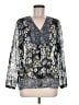 J.Jill 100% Polyester Gray Long Sleeve Blouse Size Med Petite - photo 1