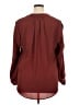 Jennifer Lopez 100% Polyester Burgundy Brown Long Sleeve Blouse Size XL - photo 2