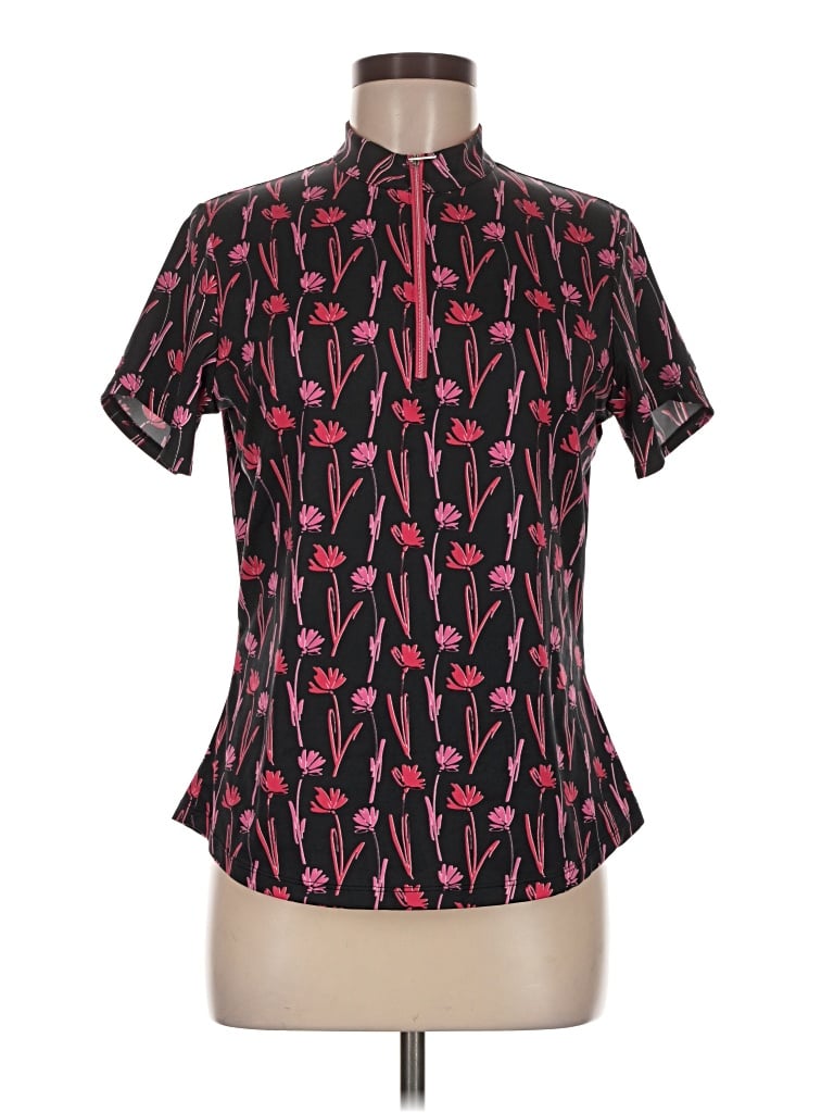 Pre-owned Tail Short Sleeve Blouse In Black