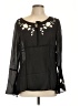 Apostrophe 100% Polyester Black Long Sleeve Blouse Size 10 - photo 1