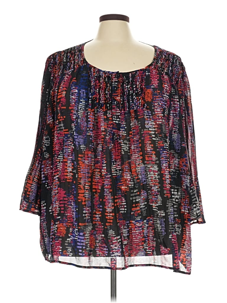 Pre-owned Fashion Bug 3/4 Sleeve Blouse In Black