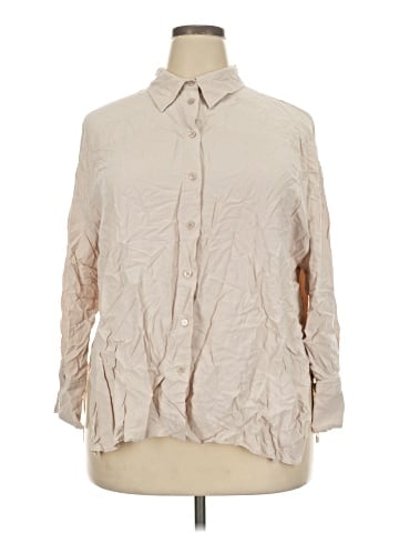 Zara 3/4 Sleeve Button-Down Shirt (view 1)