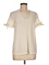 ModCloth 100% Polyester Ivory Short Sleeve Top Size M - photo 1