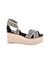 Tory Burch Stripes Black Wedges Size 7 1/2 - photo 1