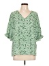 Well Worn 100% Recycled Polyester Green 3/4 Sleeve Blouse Size L - photo 1