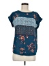 Xhilaration 100% Polyester Teal Short Sleeve Blouse Size M - photo 1