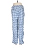 J.Jill Checkered-gingham Blue Linen Pants Size S - photo 2