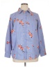 Foxcroft 100% Polyester Floral Blue Long Sleeve Blouse Size 14 - photo 1