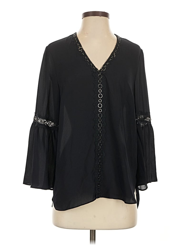 Pre-owned T Tahari 3/4 Sleeve Blouse In Black
