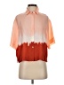 MNG Suit 100% Polyester Color Block Orange Short Sleeve Blouse Size 4 - photo 1