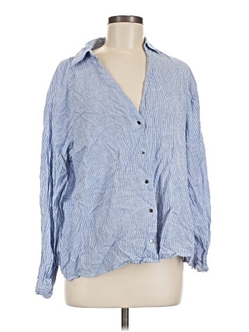Zara 3/4 Sleeve Button-Down Shirt (view 1)