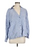 Zara Blue 3/4 Sleeve Button-Down Shirt Size M - photo 1