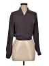 Eileen Fisher 100% Silk Gray Long Sleeve Silk Top Size M - photo 1