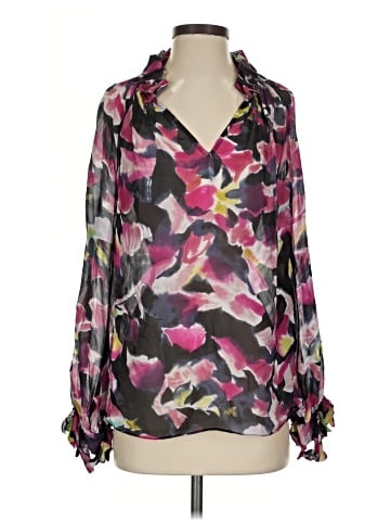 Diane von Furstenberg Long Sleeve Silk Top (view 1)