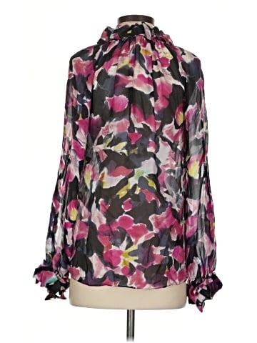 Diane von Furstenberg Long Sleeve Silk Top (view 2)