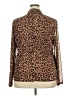 Anne Klein Animal Print Brown Long Sleeve Blouse Size XXL - photo 2