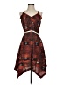 Ecote 100% Polyester Print Brown Cocktail Dress Size S - photo 1